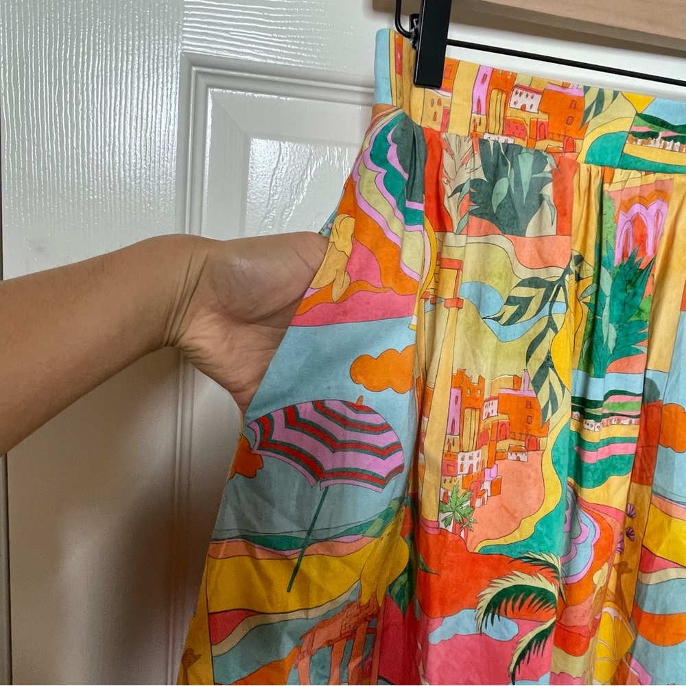 New Show Me Your Mumu Pisa Skirt Postcards from Italia with Pockets Size Medium - Picture 5 of 16